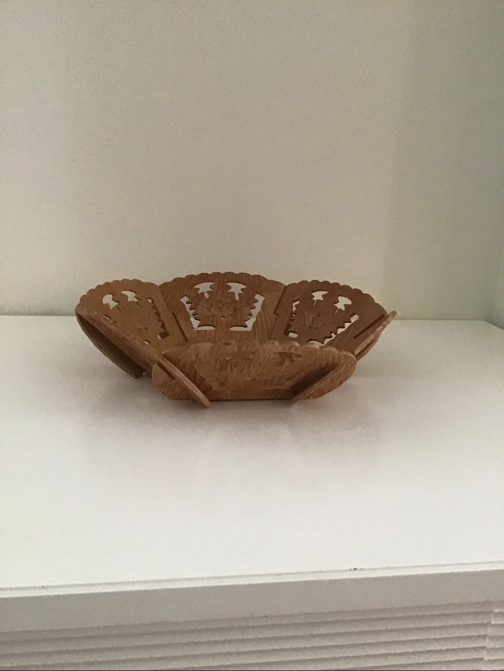 Beautiful Vintage Hand-Carved reticulated wooden bowl